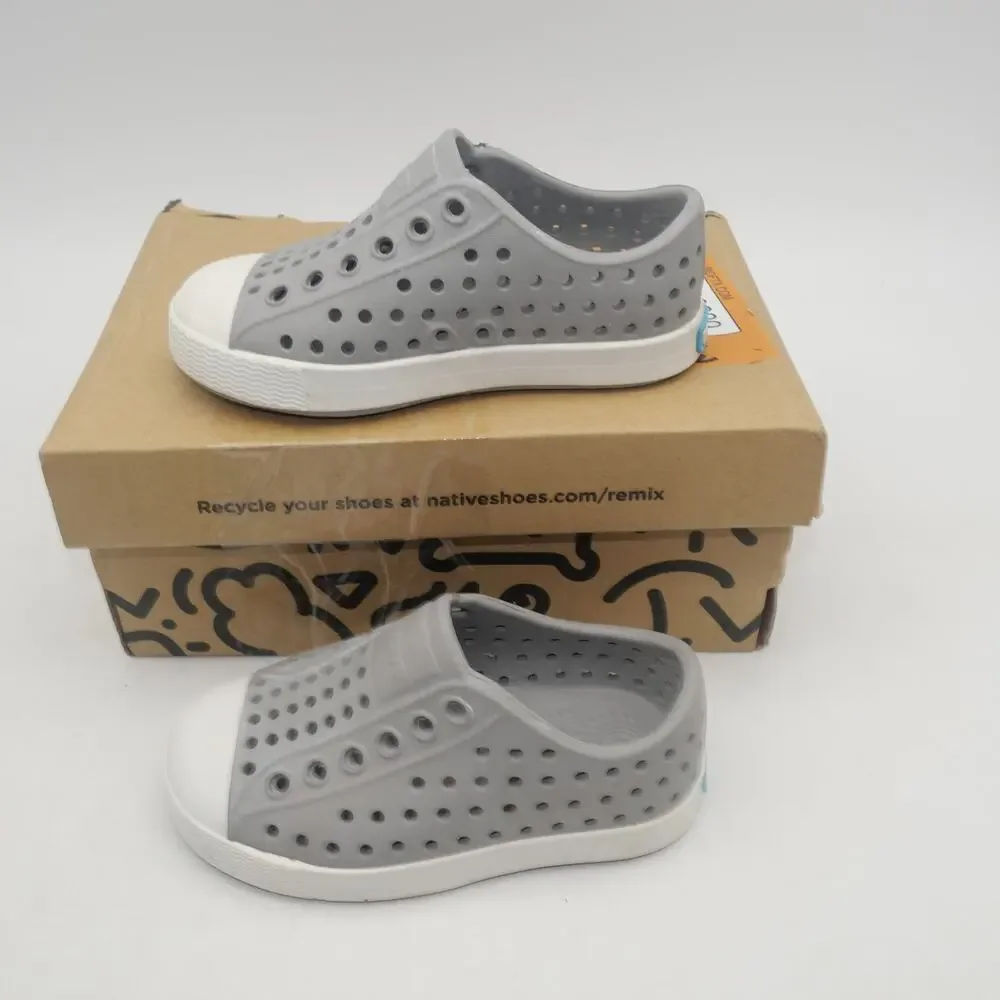 NEW Native Toddler Baby Size 4 Shoes Jefferson Shoes  Gray White C4